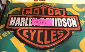 Harley-Davidson Cast Iron Sign.