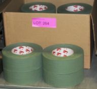 Scapa Cloth Adhesive Tape - Olive Green - 50mm - 50M per roll - 16 Rolls Per Box - 2 boxes