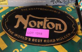 Norton Cast Iron Sign.