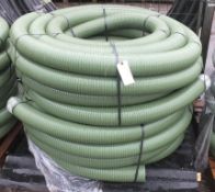 2x Heliflex 90mm flexible Ribbed Pipe 30m Rolls