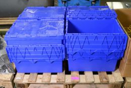 8x Tote Boxes Blue L600 x W400 x H400mm.