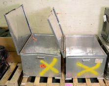 2x Aluminium Shipping Cases L750 x W580 x H430mm.