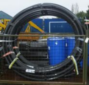 2x Lengths of Drainage & Sewage MDPE Pipe 90mm x 50m Roll Black - STORAGE MEDIA STILLAGE N