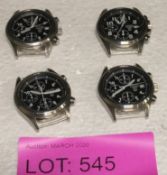 4x Pulsar Chronograph Watches 100m No Back Plate - as spares or repairs