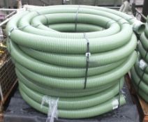 2x Heliflex 90mm flexible Ribbed Pipe 30m Rolls