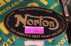Norton Cast Iron Sign.
