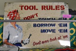 Tool Rules Tin Sign 700 x 500mm.
