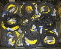 9x Electrical 110 v Extension Power Cable, 11x Various Lengths Of 110v Electrical Cable