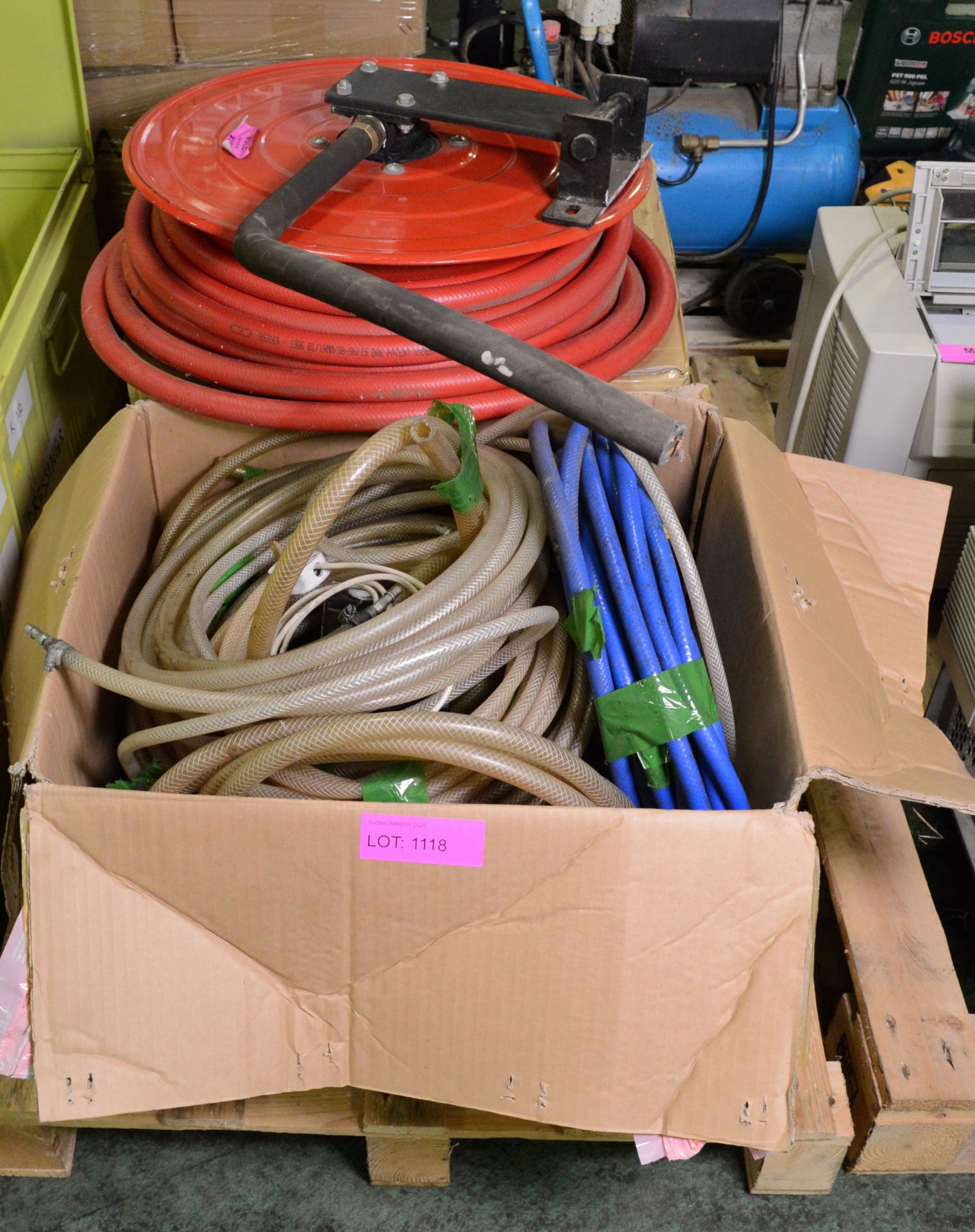 Assorted Hoses inc Fire Reel.