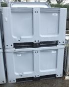 2x Plastic Shipping Cases Grey L1220 x W1020 x H800mm