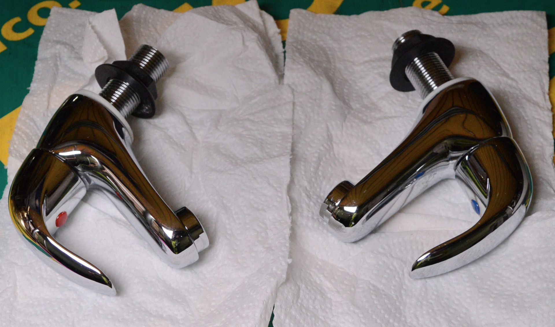 Pair of Chrome Quarter Turn 1/2" Basin Taps.