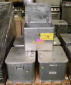 5x Aluminium Storage Boxes L520 x W440 x H390mm.