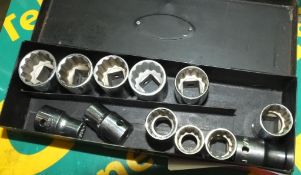 Socket Heads 1/2 Drive AF - in metal box - incomplete