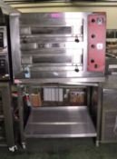 Bakers Pride EP-2-2828 Electric Deck Oven 3Ph 9.5kW on Portable Trolley.