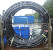 3x Lengths of Drainage & Sewage MDPE Pipe 90mm x 50m Roll Black - STORAGE MEDIA STILLAGE N