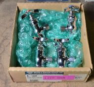 2x Pairs T&S B-1340 Angled Stop Valves.