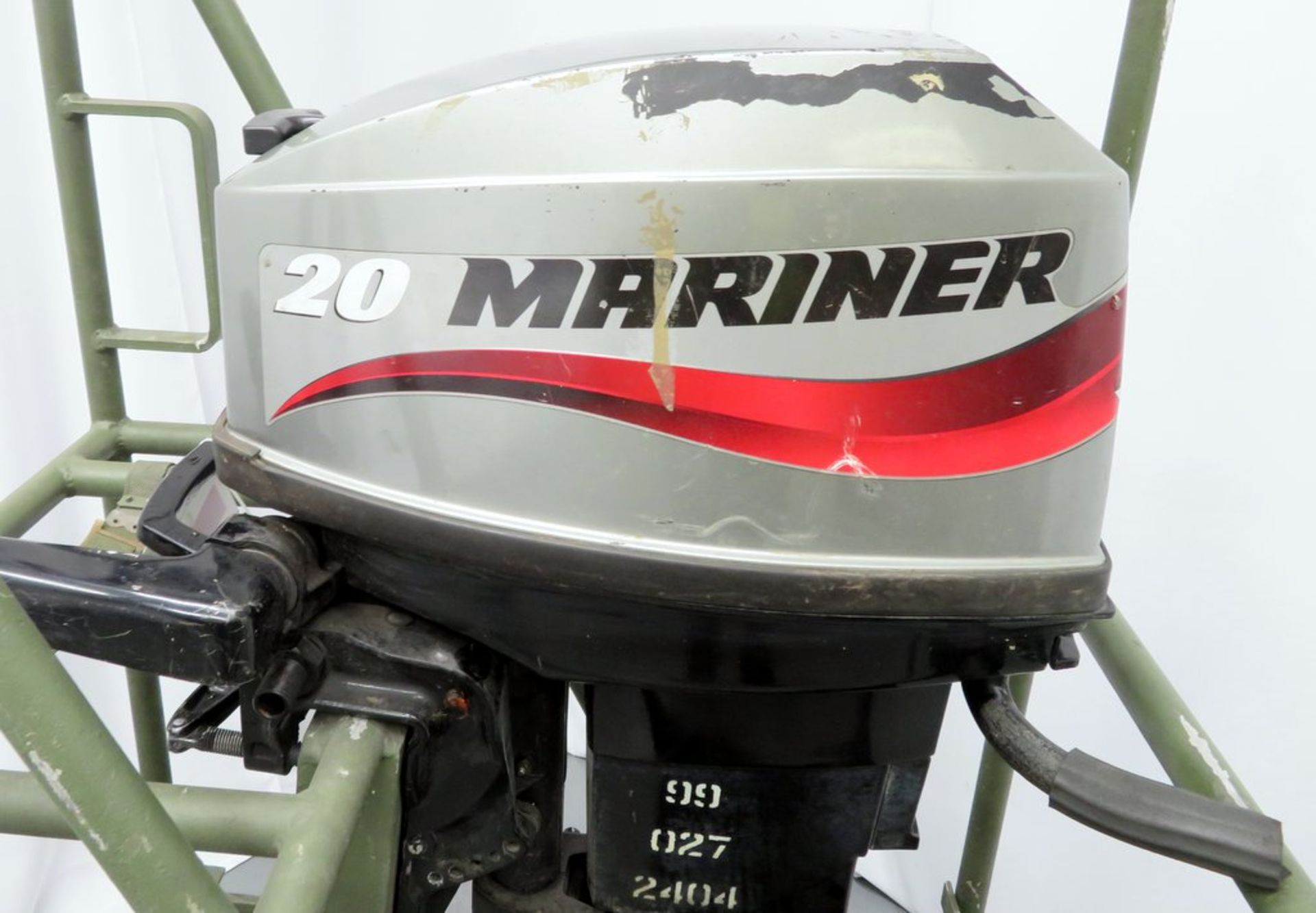 Mariner 20 HP Long shaft 2 stroke outboard. - Image 3 of 12