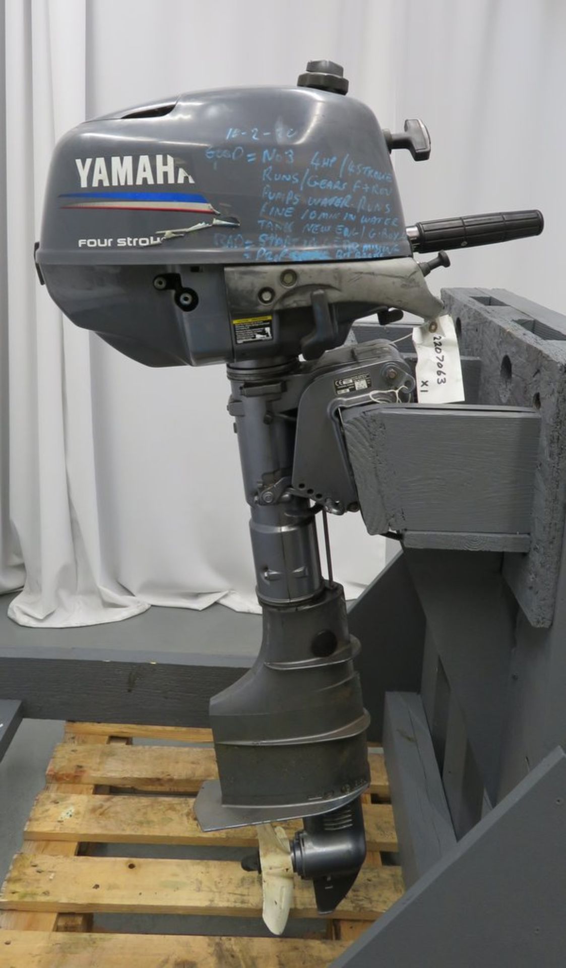 Yamaha 4 HP Long shaft 4 stroke outboard.