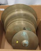 32x Various Size And Brand Drum Cymbals. Sizes Range From 36cm, 40, 41, 45 To 51cm.