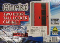 Clarke 2 door tall locker cabinet 760mm W x 450mm D x 1575mm H.