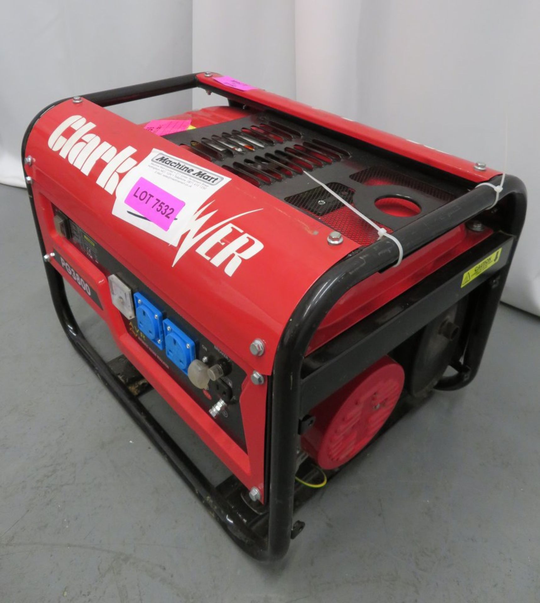 Clarke PG3800 petrol generator, 2.7kw, 230v. - Image 2 of 6