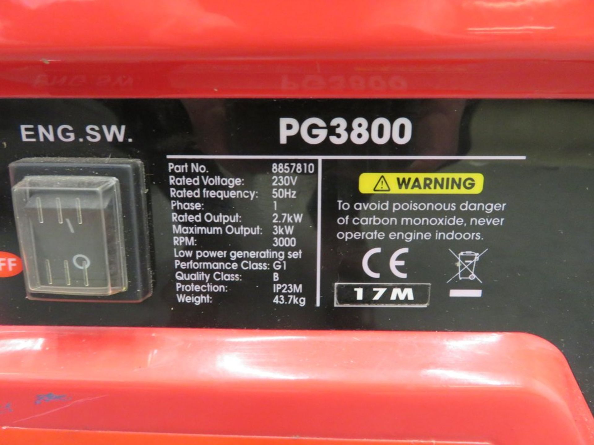 Clarke PG3800 petrol generator, 2.7kw, 230v. - Image 6 of 6