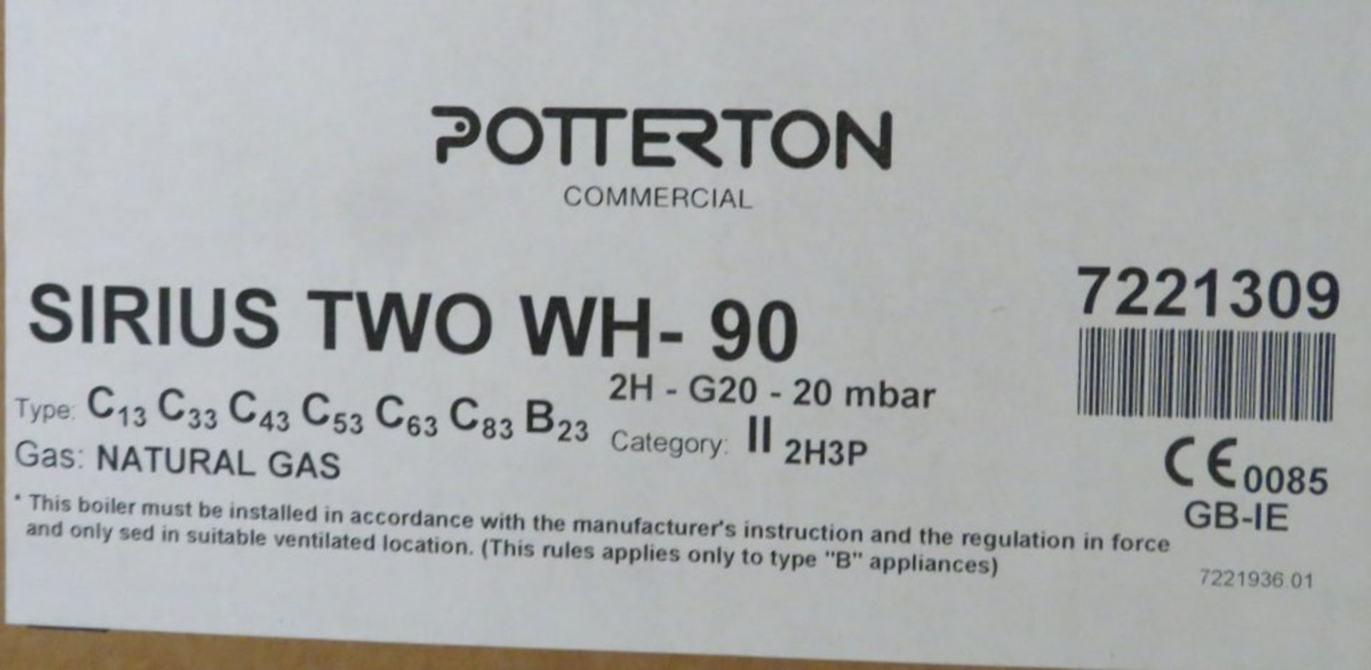 Potterton Sirius Two 90kw gas boiler, new in box, rrp £2370 - Image 3 of 3