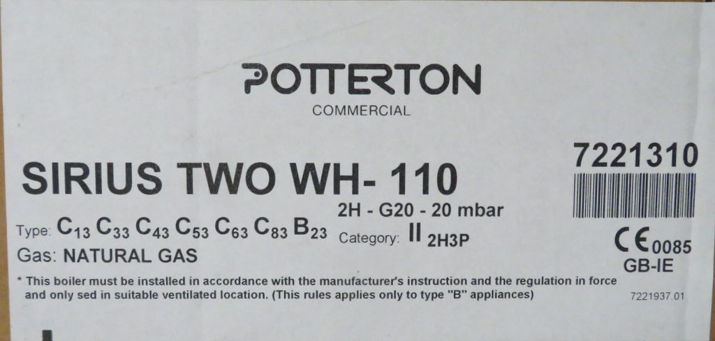 Potterton Sirius Two 90kw gas boiler, new in box, rrp £2370 - Image 3 of 3