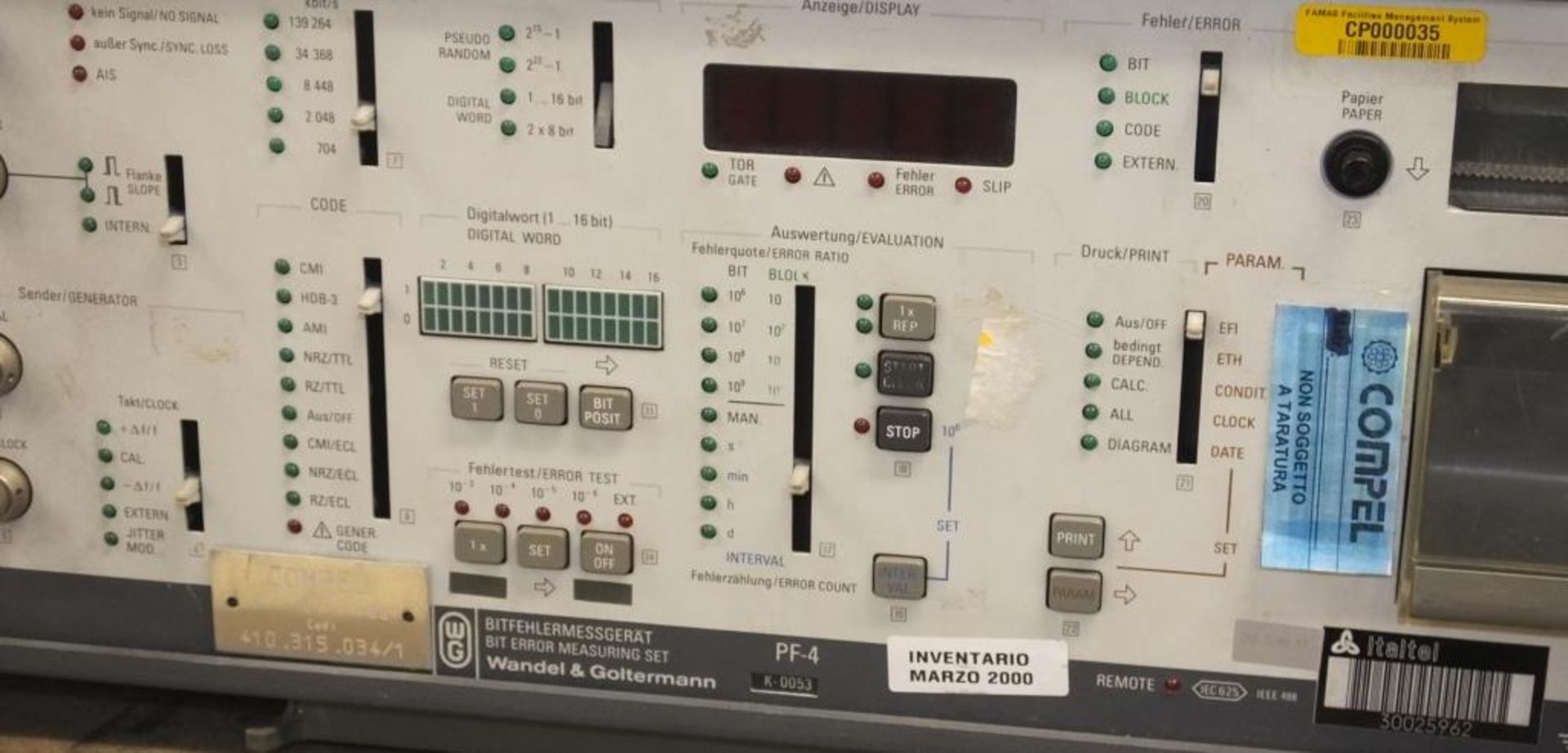 Wandel & Goltermann PF-4 Bit Error Measuring Set - Image 2 of 2