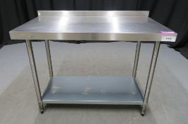 Vogue stainless steel prep table 1200mm W x 600mm D x 900mm H