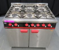 Bartlett Yeoman 6 burner oven, natural gas