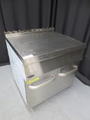 Stainless steel, 2 door cabinet unit with work top, new