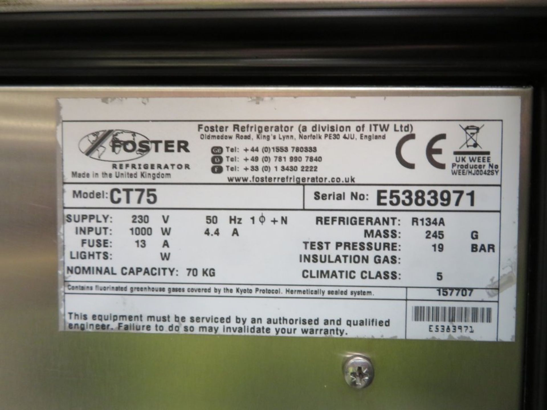 Foster CT75 75kg controlled thaw cabinet - Image 7 of 8