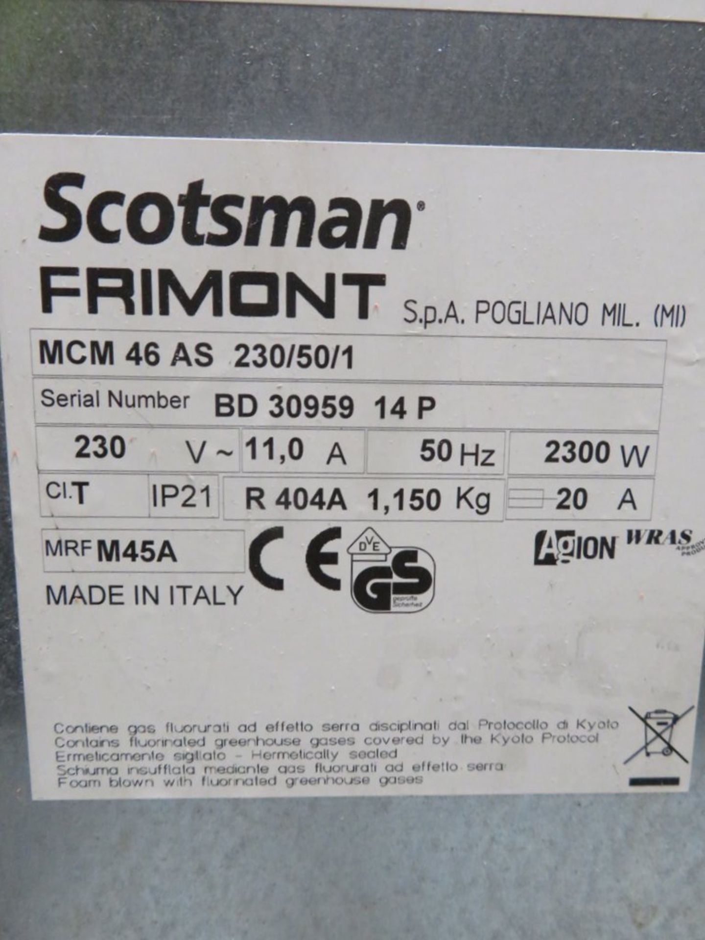 Scotsman MC46 ice machine, 1 phase electric - Image 7 of 7