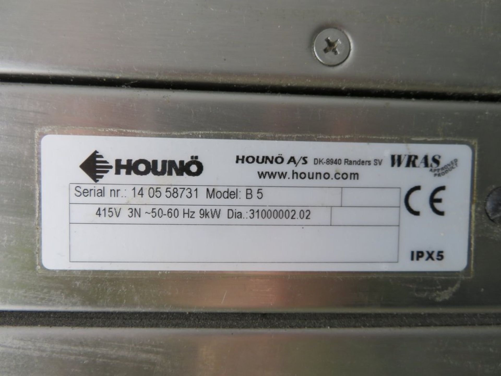 Houno B5 5 grid combi oven, 3 phase electric, dual opening front and back - Image 9 of 9
