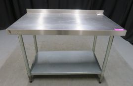 Vogue stainless steel prep table 1200mm W x 700mm D x 900mm H