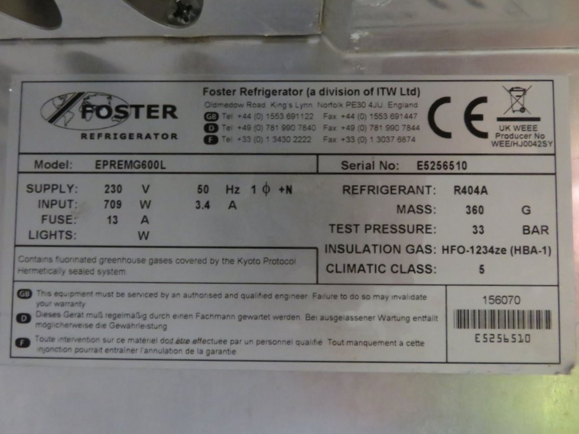 Foster EPREMG600L single door freezer - Image 7 of 7