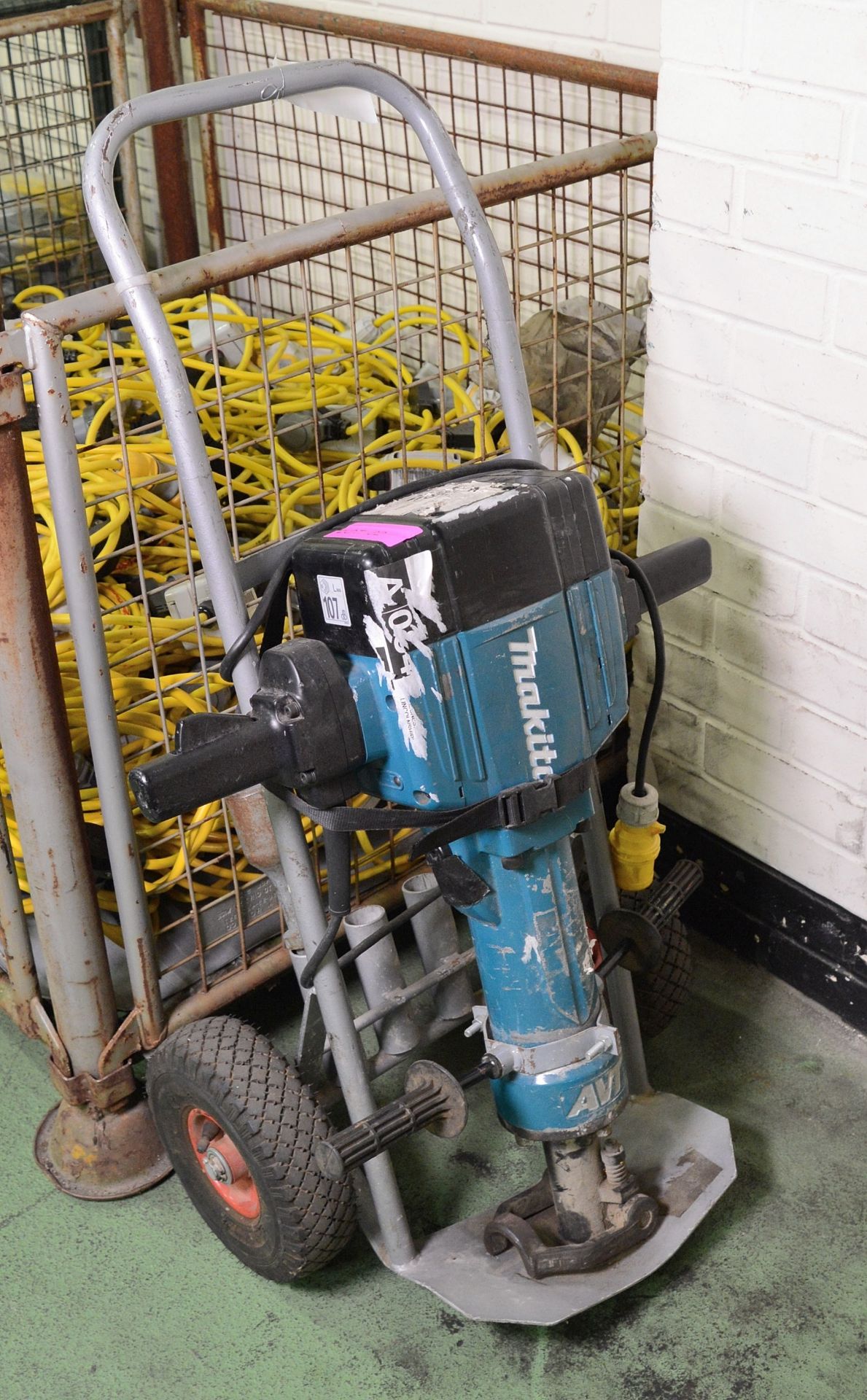 Makita HM1810 Demolition Hammer Drill Elec 110V + Trolley.