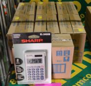 7x Boxes of Sharp EL-243SB Handheld Calculators - 5 per box.