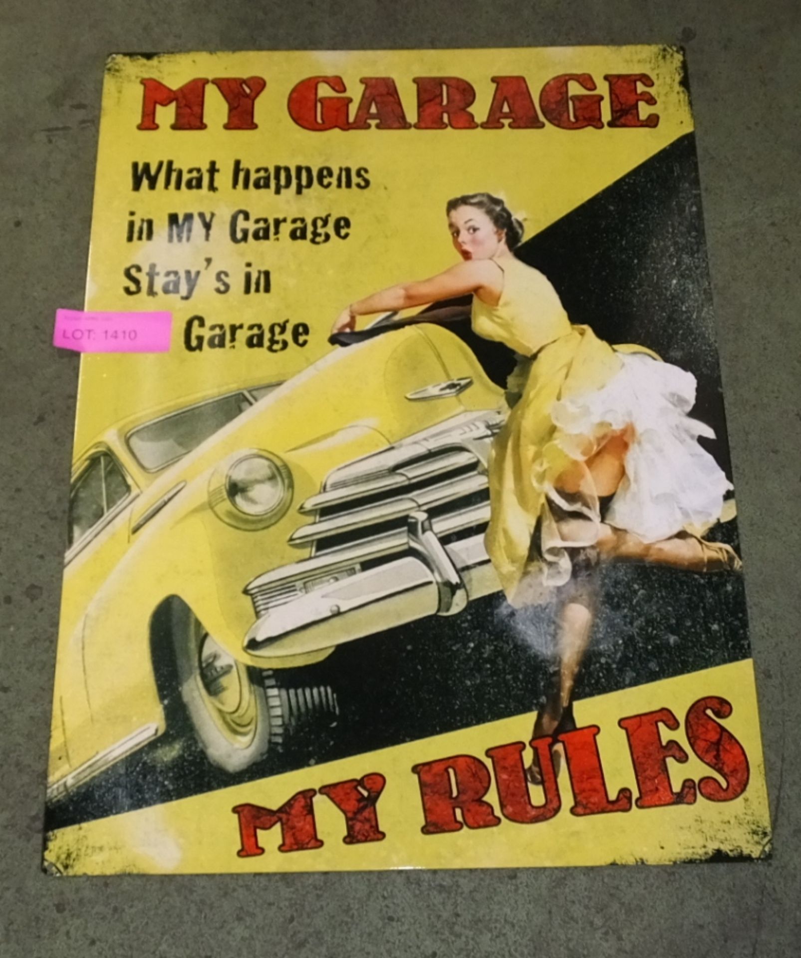My Garage Tin Sign 700 x 500mm