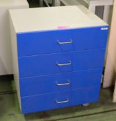 Cabinet 4 Drawers Blue L660 x W520 x H810mm.