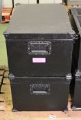 2x Metal Black Boxes L670 x W450 x H360mm.