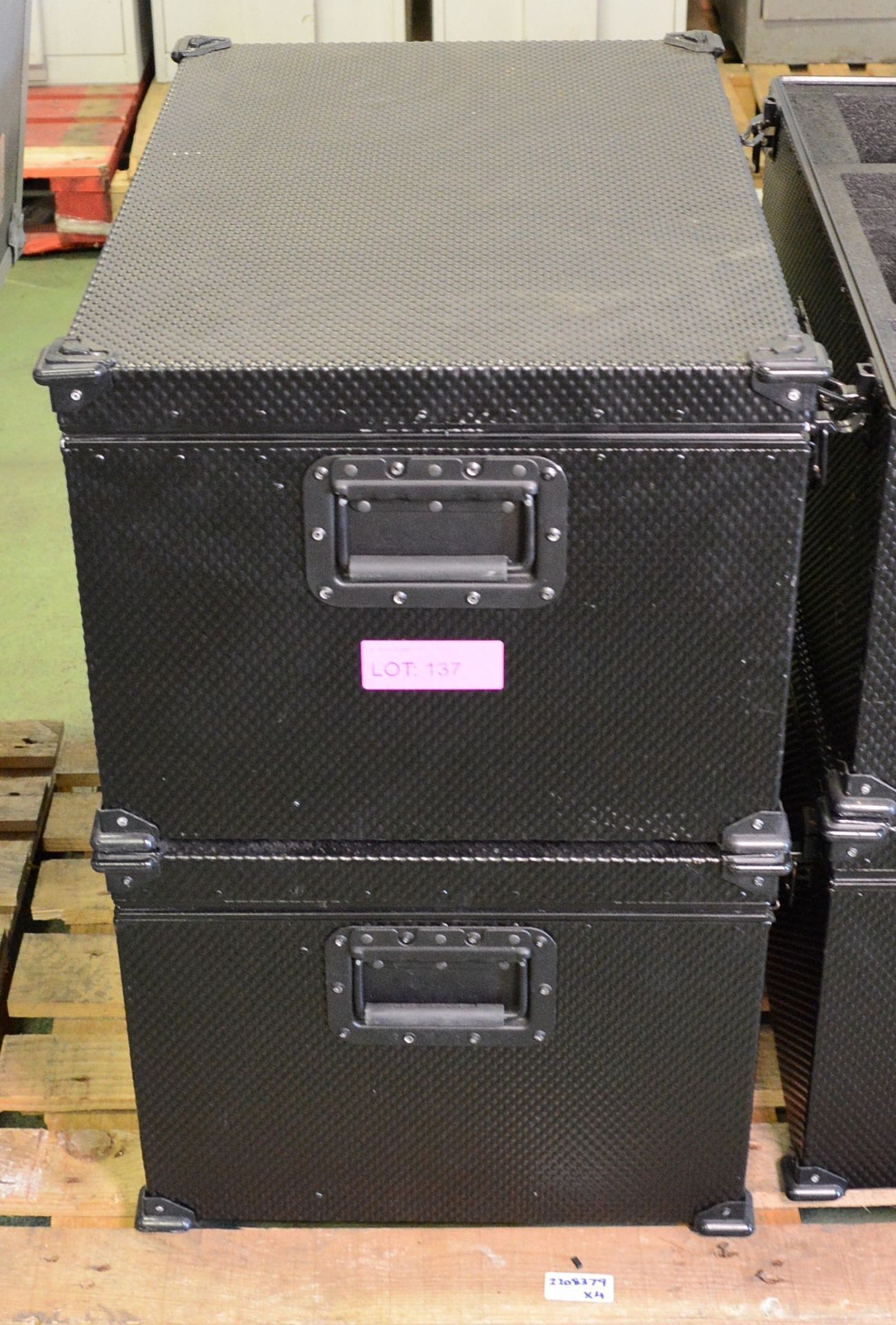 2x Metal Black Boxes L670 x W450 x H360mm.
