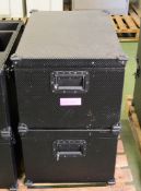 2x Metal Black Boxes L670 x W450 x H360mm.