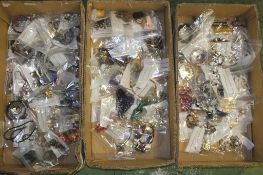 3 trays of cosmetic jewellery