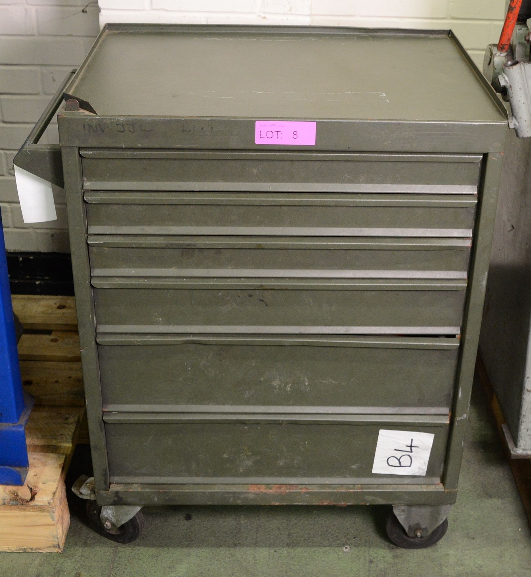 Mobile Green Tool Cabinet.