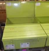 2x Metal Storage boxes - 100 x 55 x 40cm - Green