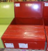 2x Metal Storage boxes - 100 x 55 x 40cm - Red