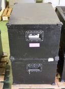 2x Metal Black Boxes L670 x W450 x H360mm.