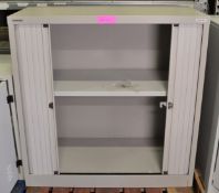 Bisley Roller Door Metal Cabinet With Key L1000 x W470 x H1010mm.